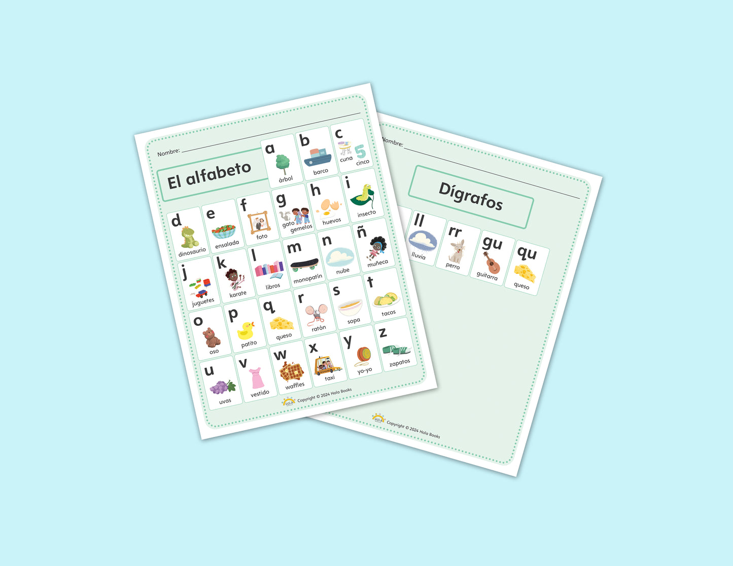 Conjunto de gráficos ABC para el aula