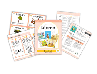 A sampling of the pages in the 4th grade Léeme teacher's guide.