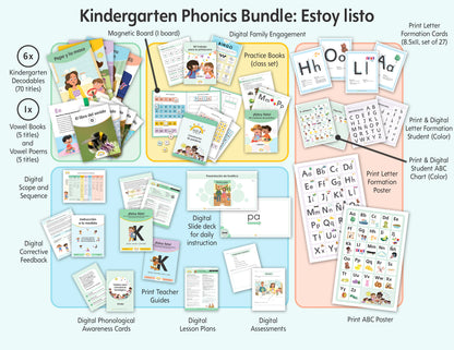 Kindergarten Phonics Bundle: ¡Estoy listo!