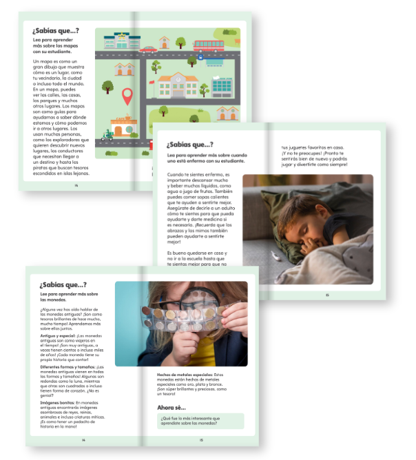 Examples of the Did you know? page in the Hola Hardcover Decodable books. This page is a paired non-fiction passage that build vocabulary and background knowledge about a topic in the story. 