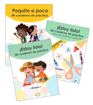 The covers of each of the Foundational Skills Student Workbooks. There is one for first grade and two for kindergarten. 